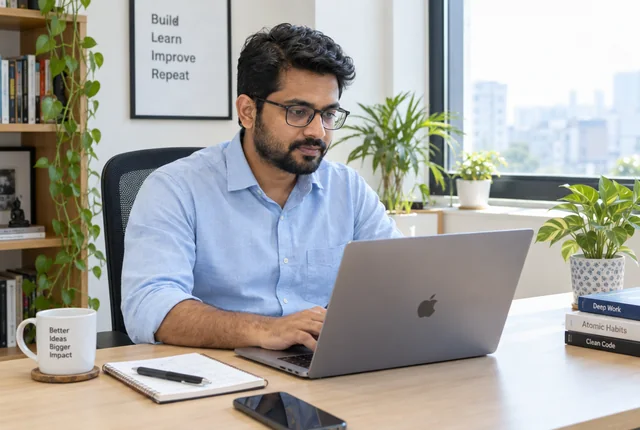Professional working on a laptop